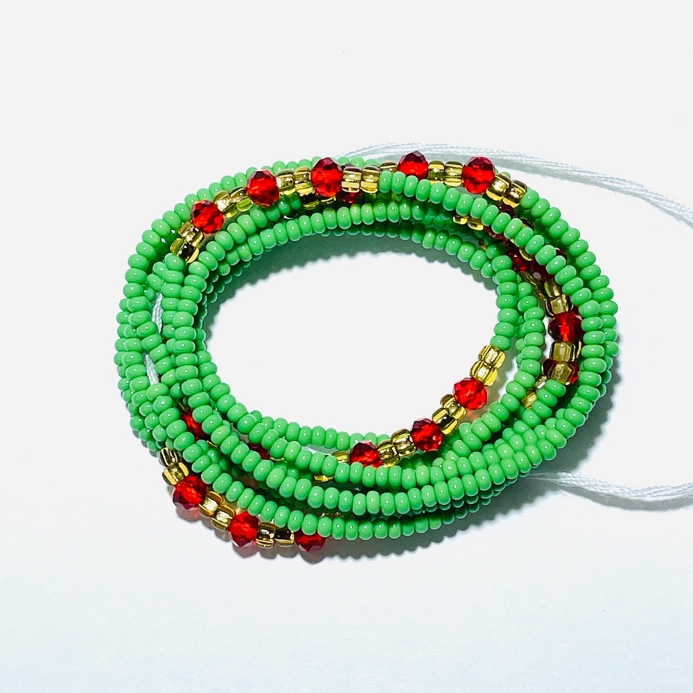 Small African Waist beads 45 inch long seed beads